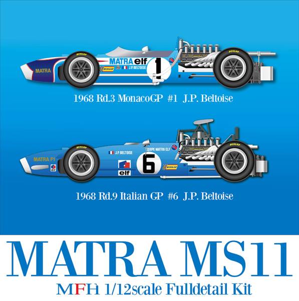 Maquette 1/12 MATRA MS11 GP Italie 1968 #6 – Kit model factory hiro K846