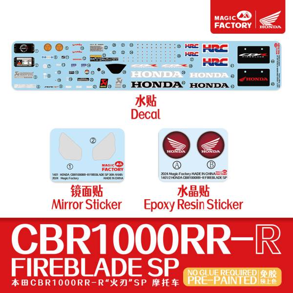 Maquette 1/9 Honda CBR1000RR-R Fireblade prépeinte Magic Factory 1402
