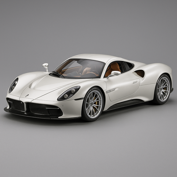 1/8 pocher pagani utopia blanc nacré montée par maquettiste professionnel 