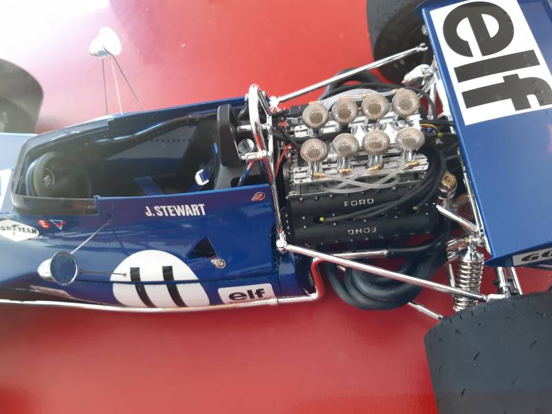 1/12 Maquette TYRRELL 003 MONACO 1971 montée en boite vitrine- piece unique