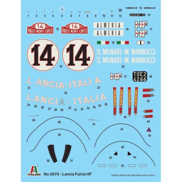 Maquette à monter 1/24 Lancia Fulvia HF Rallye Monte Carlo 1972 - Italeri 3670  disponible mi octobre