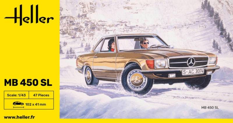 Acheter la maquette 1/43 Mercedes 450SL Heller à assembler – modèle compact pour débutants ou collectionneurs