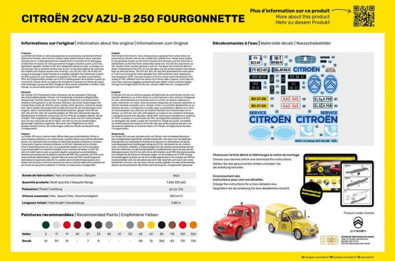 Maquette 1/24 Citroën AZU B25 fourgonnette - Heller 82701