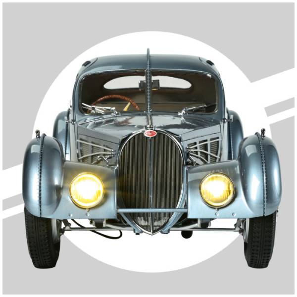 reservez votre kit bugatti SC 57 atlantic 1/8 Ixo, maquette à monter avec eclairage et bruitage du moteur
