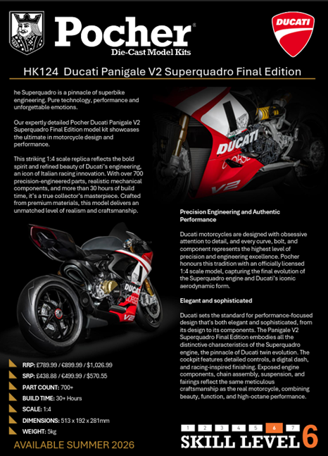 Maquette à construire 1/4 Ducati Panigale V2 Superquadro Final Edition Pocher HK124