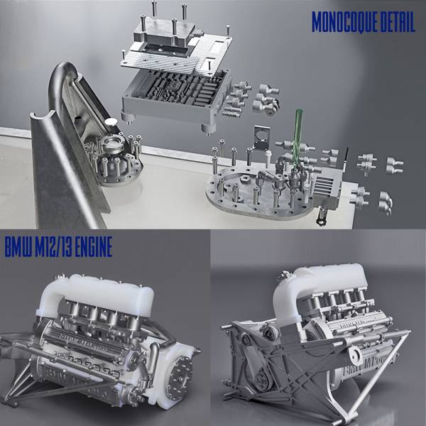 moteur BMW Maquette 1/12 Brabham BT55 – GP Monaco 1986 , Kit Model factory hiro MFH K855