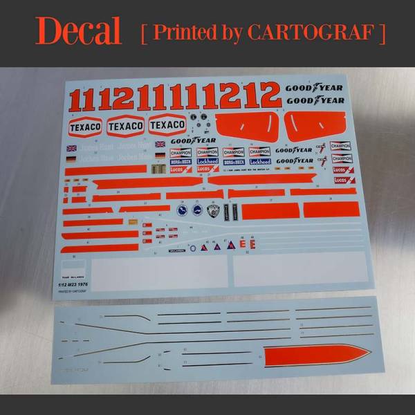 Maquette 1/12 McLaren M23 GP Japon 1976 James Hunt Model Factory Hiro K859 decals