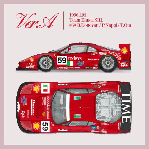 Maquette 1/12 en kit Ferrari F40 GTE Le Mans 1996 Team Ennea #59 Model Factory Hiro K863 modèle compétition